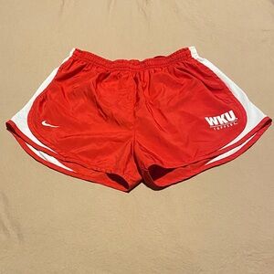 Nike Women's Red and White Athletic Shorts